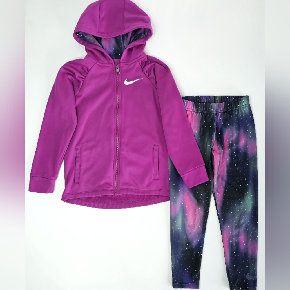 Nike Fuchsia Hoodie and Galaxy Leggings